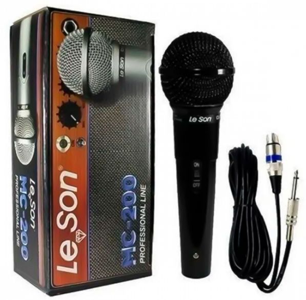 MICROFONE DINAMICO PRETO BRILHANTE MC200 - JOÃO BARONI INFORMÁTICA